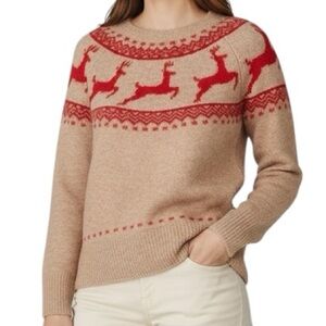 NWT VINCE CAMUTO Festive Holiday Reindeer Long Sleeve Sweater Size X-Small